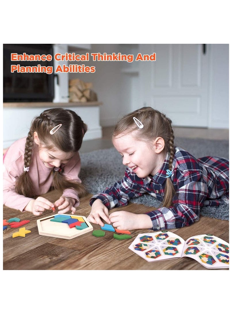 لعبة ألغاز الأطفال الخشبية الملونة بالكتل الخشبية - Image 4