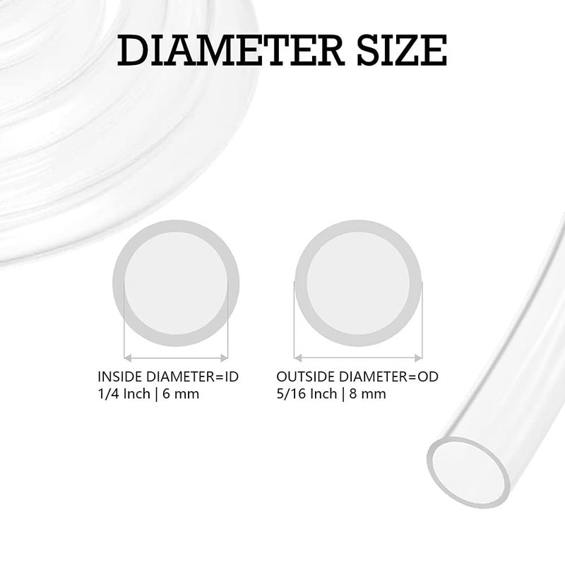 JoyTube أنبوب بلاستيكي من JoyTube بدرجة صناعية من PVC، 1/4" ID × 5/16" OD أنبوب شفاف خالي من BPA، 10 قدم - Image 2