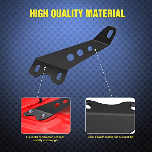 Nilight 2PCS Hood Mounting Brackets for 20” LED Light Bar on Jeep Wrangler JK 2007-2017, 2 Years Warranty (90040B), Black - Image 3
