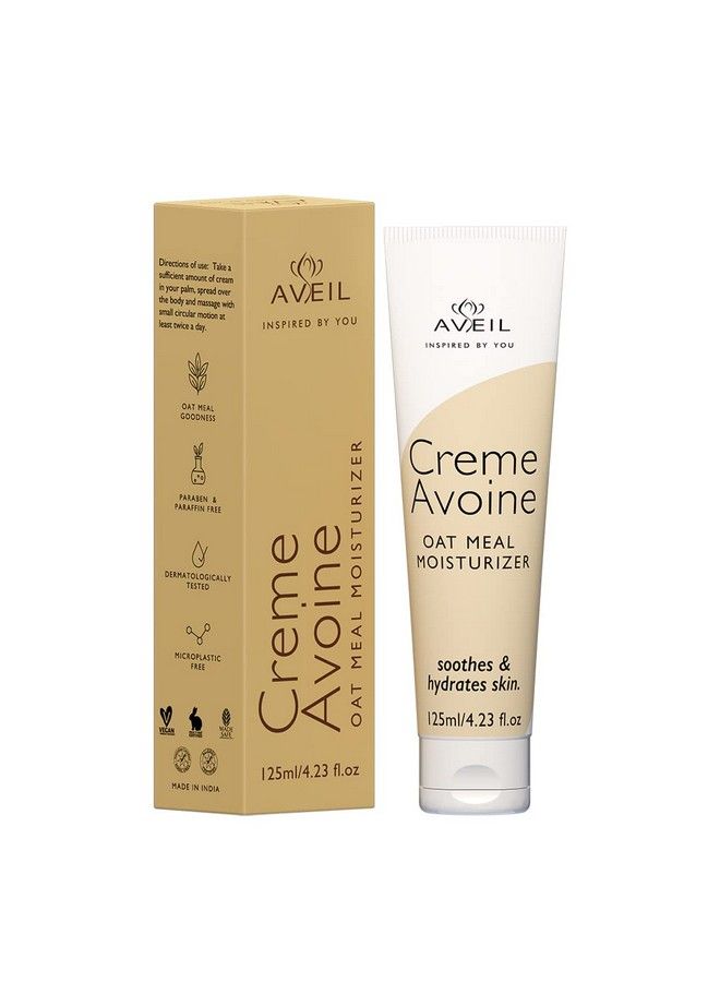 AVEIL Creme Avoine All Season Moisturizer With Oat Meal Extract For Soothing & Hydrating ; Paraben & Paraffin Free ; Nongreasy Body Lotion Cream ; Dermatologically Tested For All Skin Types ; 125 Ml - Image 1