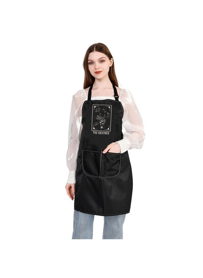 JXGZSO JXGZSO Pet Grooming Apron Dog Groomer Apron The Groomer Sign Apron Dog Stylist Gifts Dog Hairdresser Gift Pet Groomer Gifts (GROOMER Apron)  - Image 2