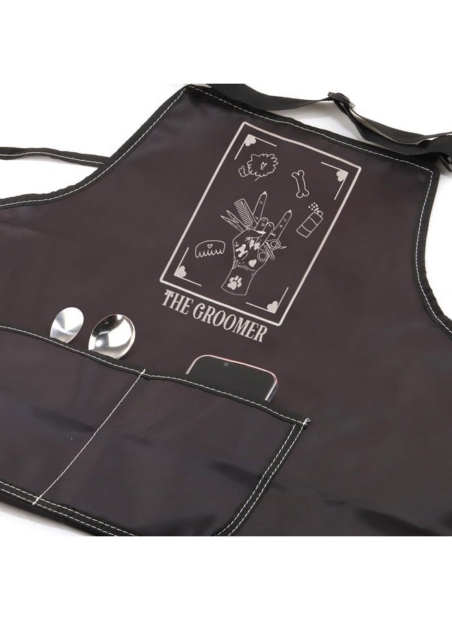 JXGZSO JXGZSO Pet Grooming Apron Dog Groomer Apron The Groomer Sign Apron Dog Stylist Gifts Dog Hairdresser Gift Pet Groomer Gifts (GROOMER Apron)  - Image 3