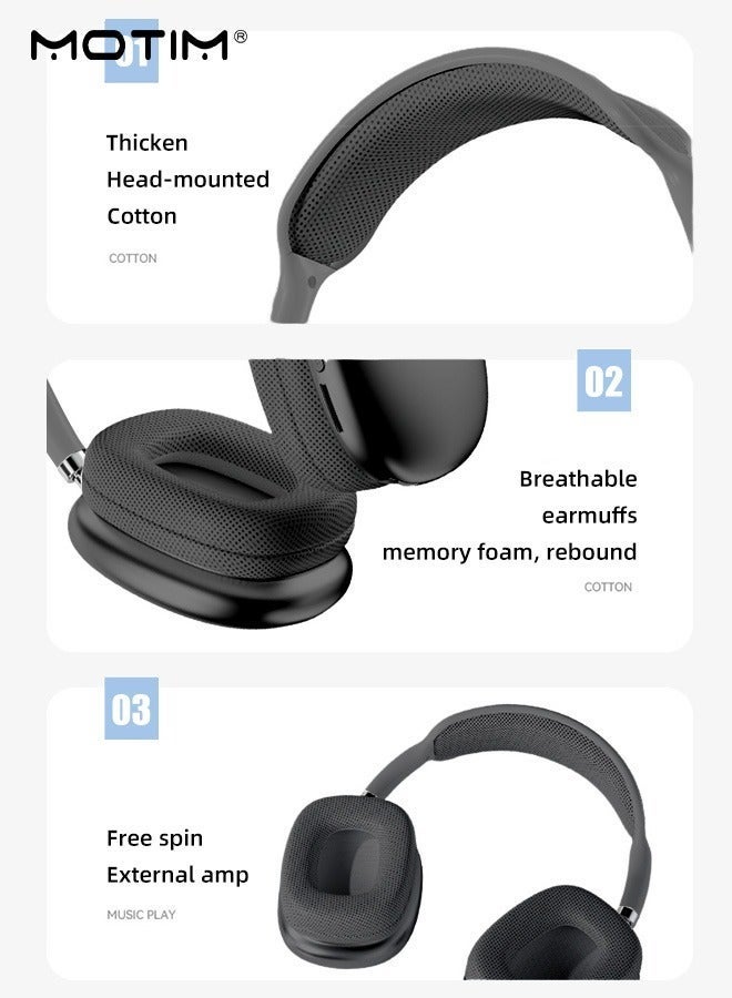 Motim Wireless Headphones, Adjustable Bluetooth Over-Ear Headphones, Original Sound Quality, Stereo Noise Cancelling Headphones, Foldable Lightweight Headset, Gaming/Running/Sports Headphones - Image 5
