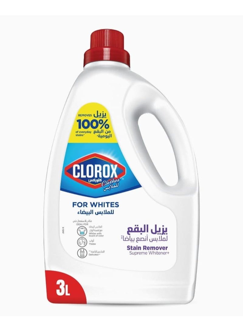 Clorox Stain remover for white clothes and maintains color, 3 liters