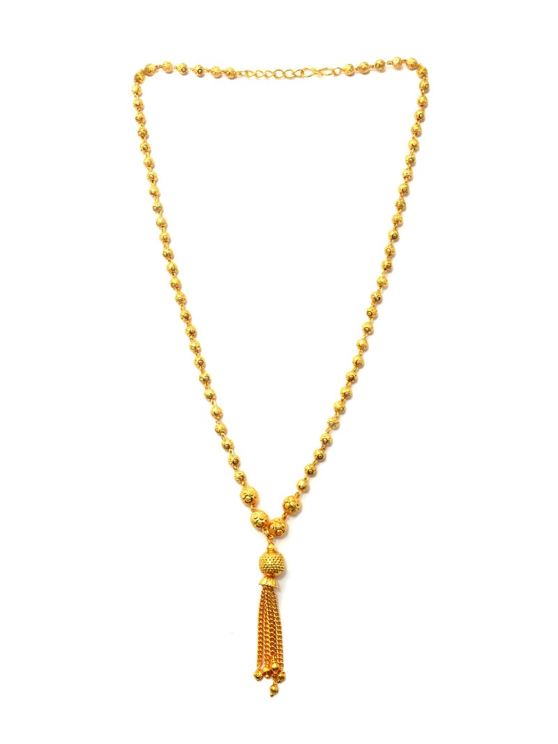 JHB Gold Plated Stylish Chain Neck Designer 18 inch MATARMALA Handmade Real Look Design Beauty Pave Natural Jewelry for Women Girls and Women - Image 1