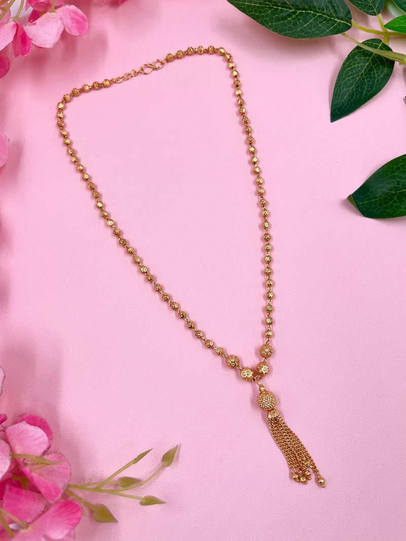 JHB Gold Plated Stylish Chain Neck Designer 18 inch MATARMALA Handmade Real Look Design Beauty Pave Natural Jewelry for Women Girls and Women - Image 3