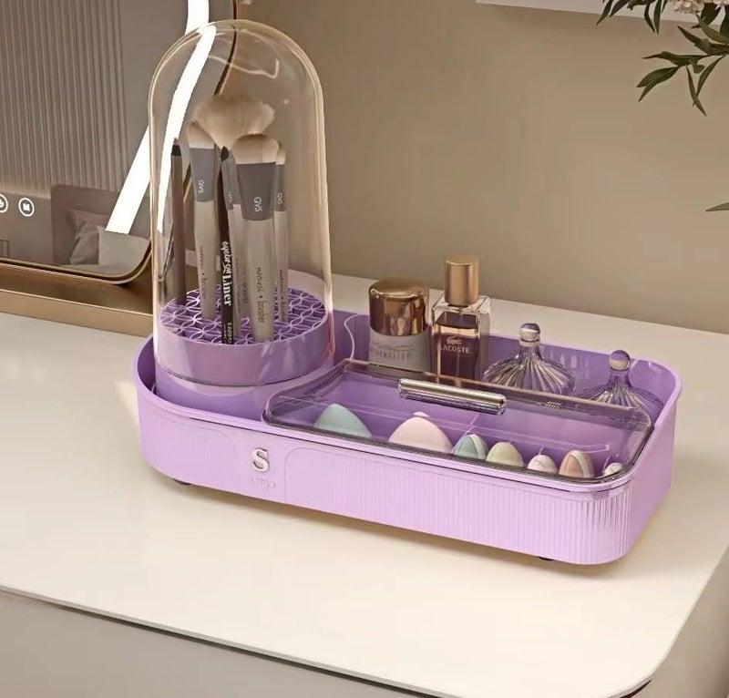 Azelf Cosmetic Storage Box Skin Care Cosmetic Brush Drying Large Capacity Storage Rack Advanced Desktop Storage Dust-proof - Image 1