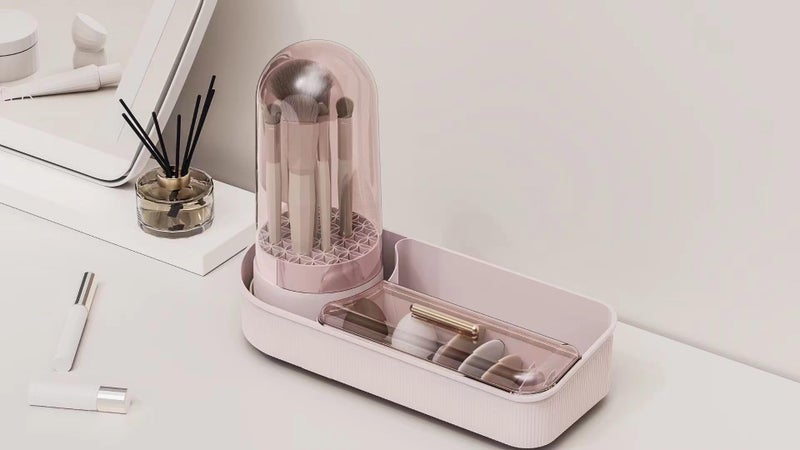 Azelf Cosmetic Storage Box Skin Care Cosmetic Brush Drying Large Capacity Storage Rack Advanced Desktop Storage Dust-proof - Image 2