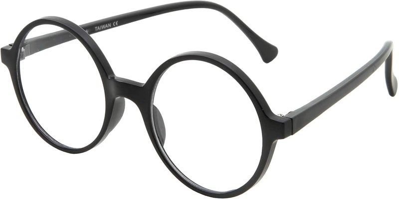 grinderPUNCH Costume Glasses | Thin Round Nerd Halloween Eyeglasses | Wizard Glasses | Adults (Black) - Image 1