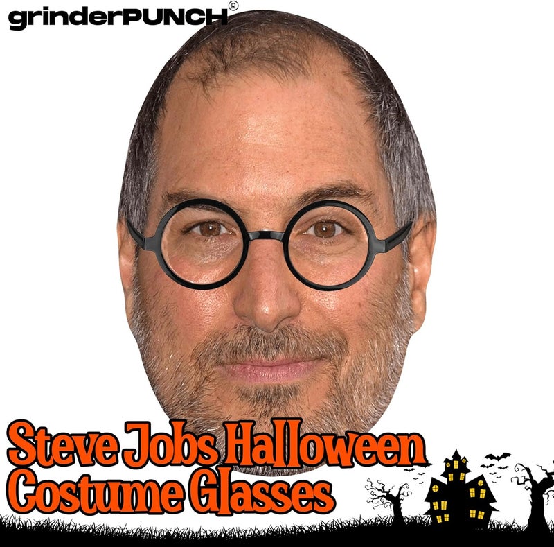 grinderPUNCH Costume Glasses | Thin Round Nerd Halloween Eyeglasses | Wizard Glasses | Adults (Black) - Image 4
