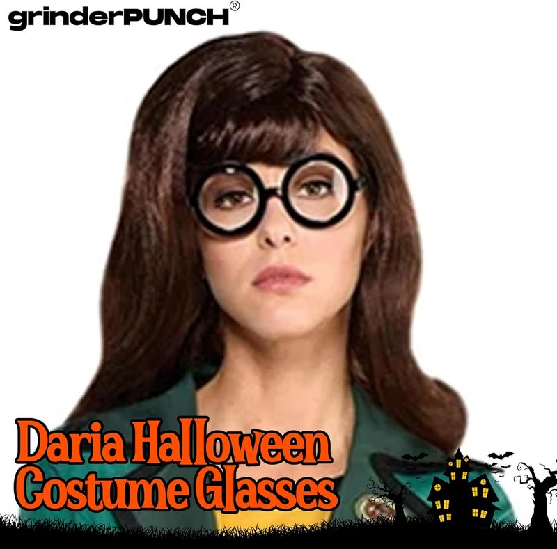 grinderPUNCH Costume Glasses | Thin Round Nerd Halloween Eyeglasses | Wizard Glasses | Adults (Black) - Image 3