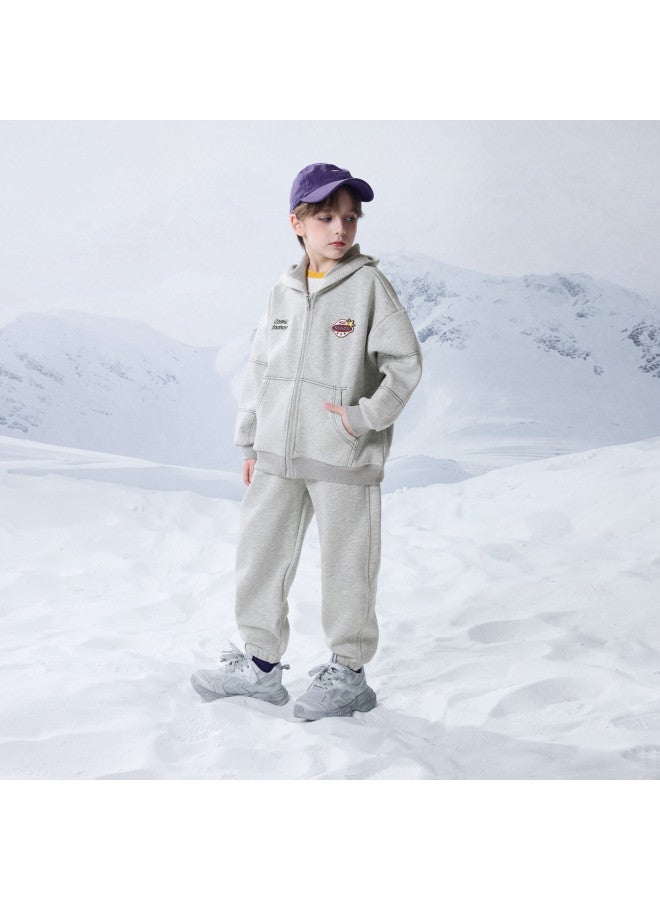 مكد 【أعلى + بنطال】mqd مجموعة هودي للرياضة بأسلوب المدرسة العادي لربيع/خريف الأولاد - Image 5