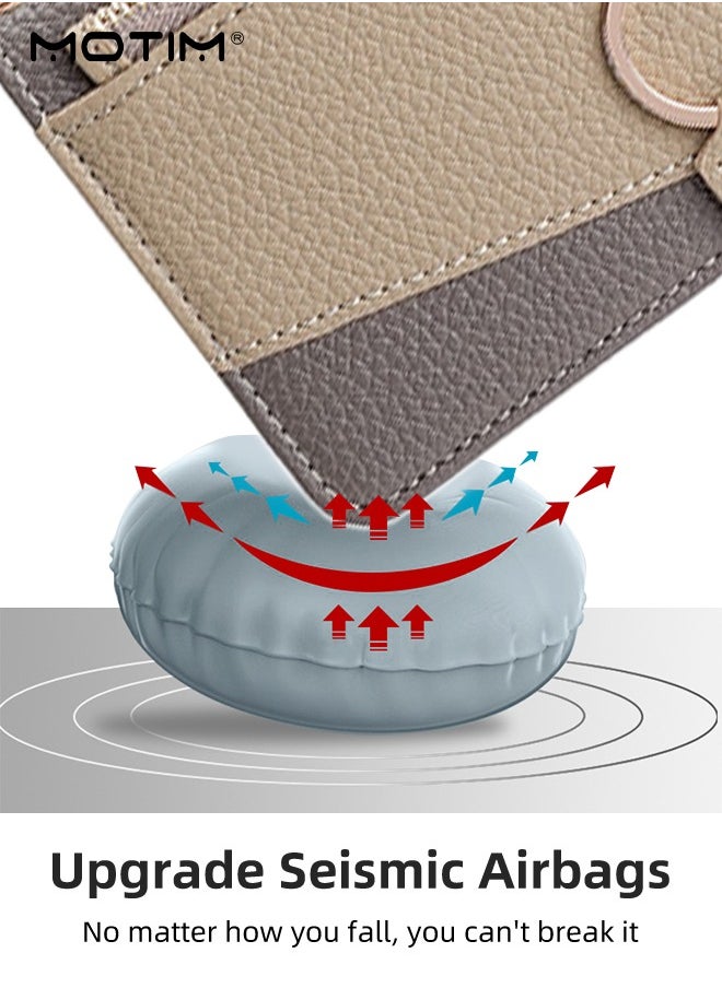 Motim iPhone 15 Case with Lanyard Strap and Card Holder, Protective Crossbody Wallet Leather Handbag Purse Protective Case with Kickstand, Make Up Mirror Cover Phone Case  - Image 2