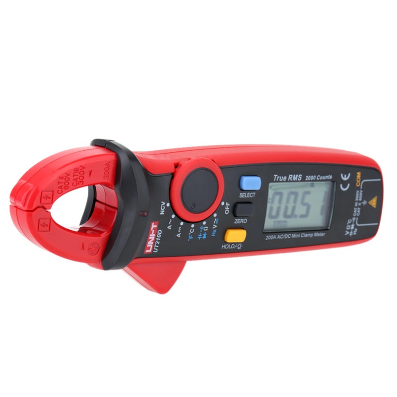 مقياس القفل الرقمي UNI-T UT210D لقياس التيار المتردد/المباشر والجهد والمقاومة والسعة، ومقياس متعدد ووحدة قياس درجة الحرارة مع نطاق تلقائي - Image 1