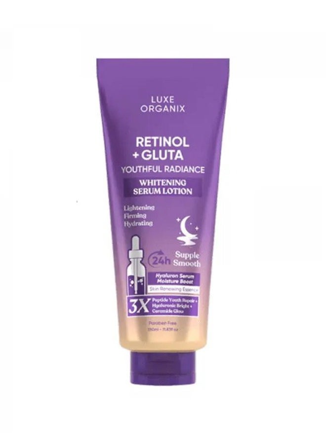LUXE ORGANIX Retinol + Gluta Youthful Radiance Whitening Serum Lotion 350Ml  - Image 2
