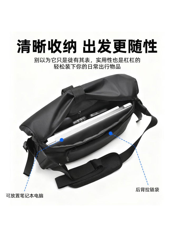 Qisefang Men's High-end Crossbody Bag Messenger Bag Sports Travel Shoulder Bag Large Capacity Laptop Expandable Cycling Bag