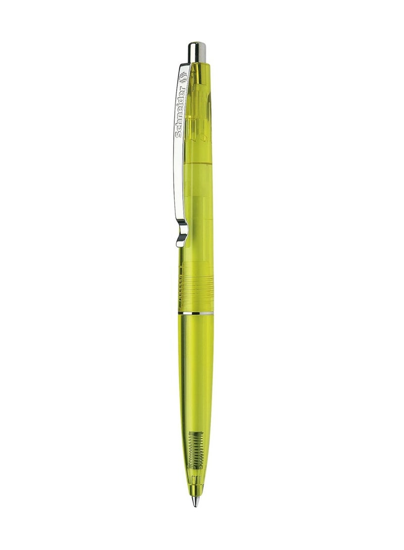 Schneider 1-Piece K20 Icy Ballpoint Pen Medium Tip Blue Ink Yellow Barrel - Image 1