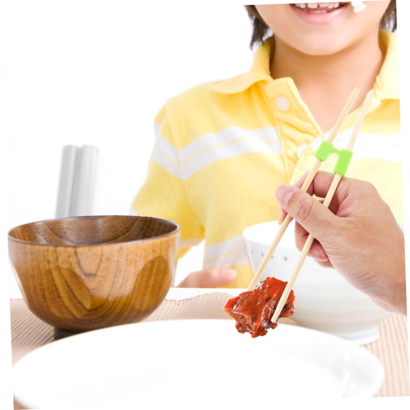 5Pcs Light Green Plastic Chopstick Training Covers Non Slip Helpers For Sushi Ramen - Image 4