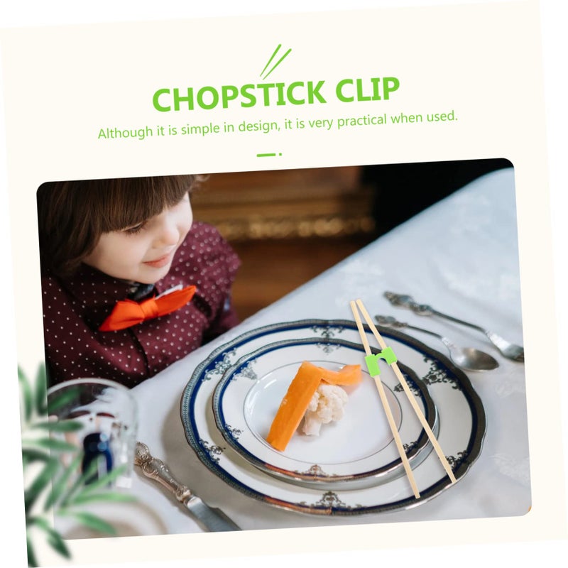 5Pcs Light Green Plastic Chopstick Training Covers Non Slip Helpers For Sushi Ramen - Image 5