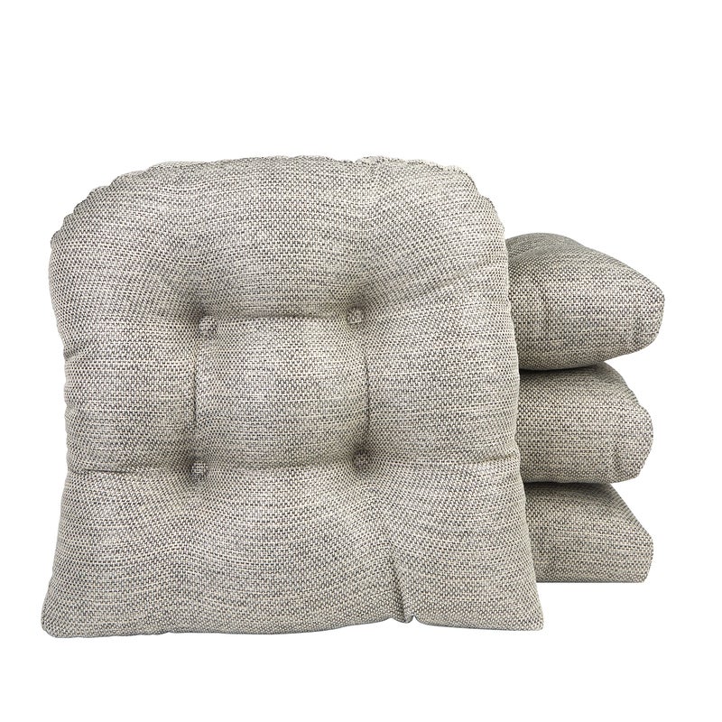 Klear Vu Gripper Overstuffed Universal NonSlip Dining Chair Cushions for Kitchen Decor or Office Use UShaped SkidProof Seat Pad 15x15 Inches 4 Count Pack of 1 Multi