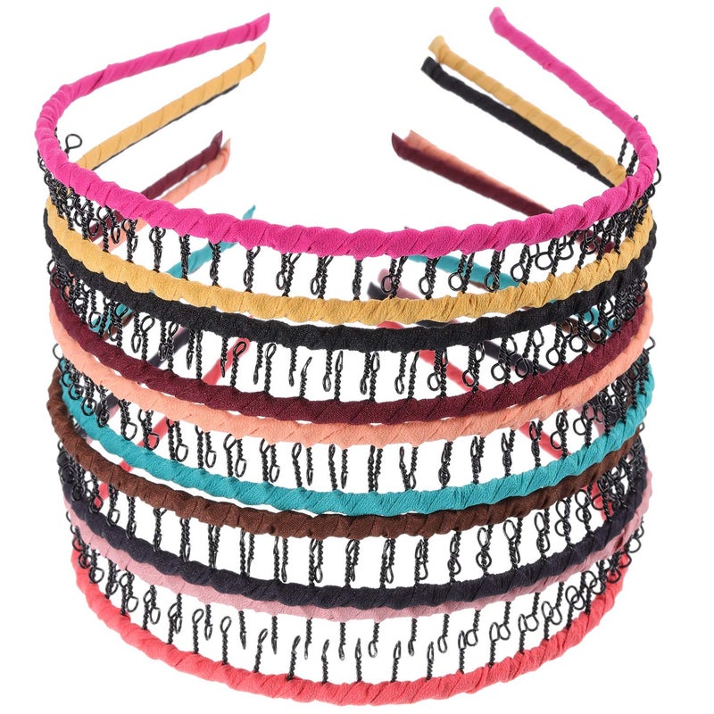 Zhanmai 10 Pieces Unisex Metal Hairband Teeth Comb Hair Hoop Headband Hair Accessories - Image 2