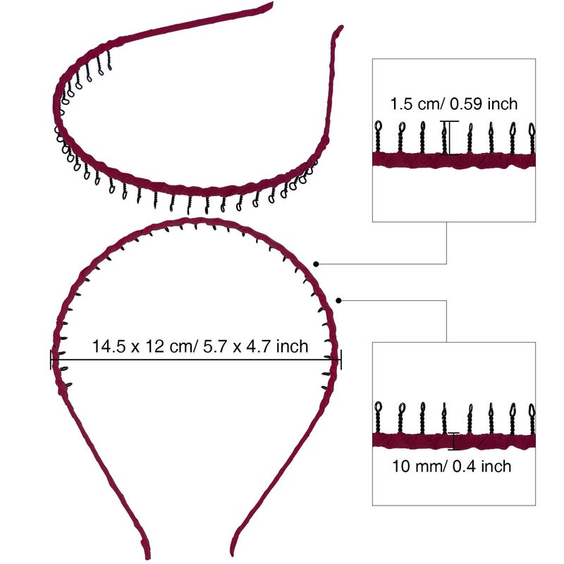 Zhanmai 10 Pieces Unisex Metal Hairband Teeth Comb Hair Hoop Headband Hair Accessories - Image 4