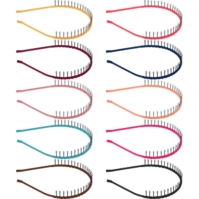 Zhanmai 10 Pieces Unisex Metal Hairband Teeth Comb Hair Hoop Headband Hair Accessories - Image 3