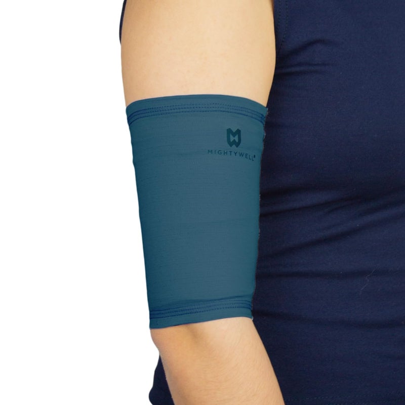 Mighty Well Piccperfect Picc Line Cover: Soft Touch Double Layer Picc Line Arm Cover | Solid Slate  Large - Image 1