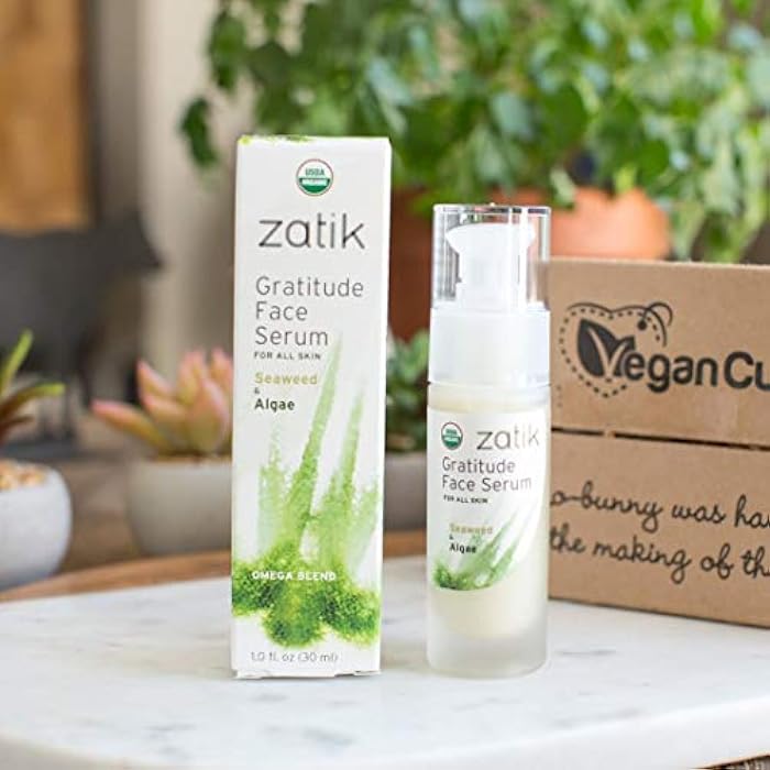 Zatik Naturals - Gratitude Face Serum with Seaweed and Algae, USDA Organic, Vegan, Non GMO Gluten Free, Soy Free, Alcohol Free, pH Balanced, Biodegradable, 1.0 fl oz, 30ml - Image 4