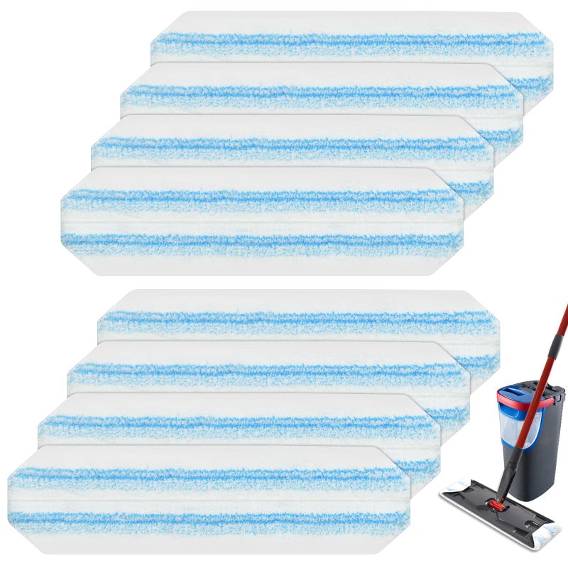 GFRED 8 Pack Mop Pads Replacements Compatible with O Cedar H2prO Flat Mop System Microfiber Mop Refills for O Cedar H2pro Flat MopWashable Reusable Mop Heads Replacement for Ocedar H2Pro Mop Floor Clean - Image 2