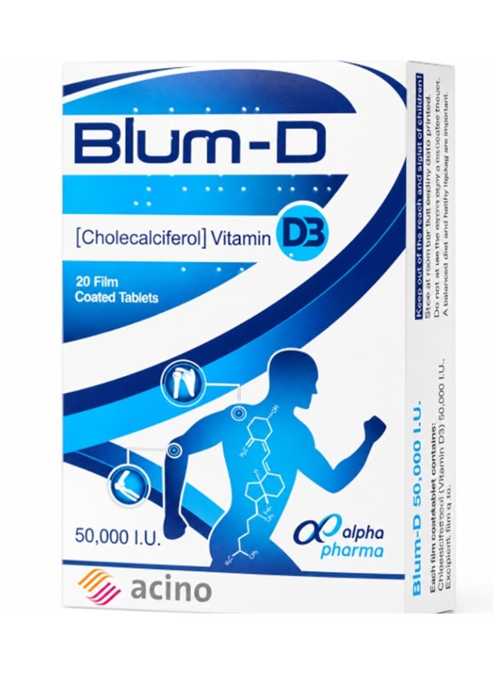Blum-D Vitamin D3 50000 Iu 20 Tab
