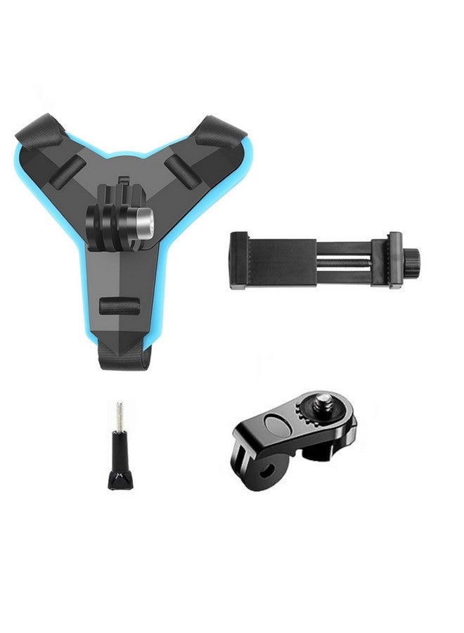 Like Star Multipurpose Helmet Chin Strap Mount with Mobile Holder Clip & Screw Compatible with All Smart Phones Go pro Hero 9/8/7/6,SJCAM, Yi, DJI Osmo Action & Other Action Cameras
