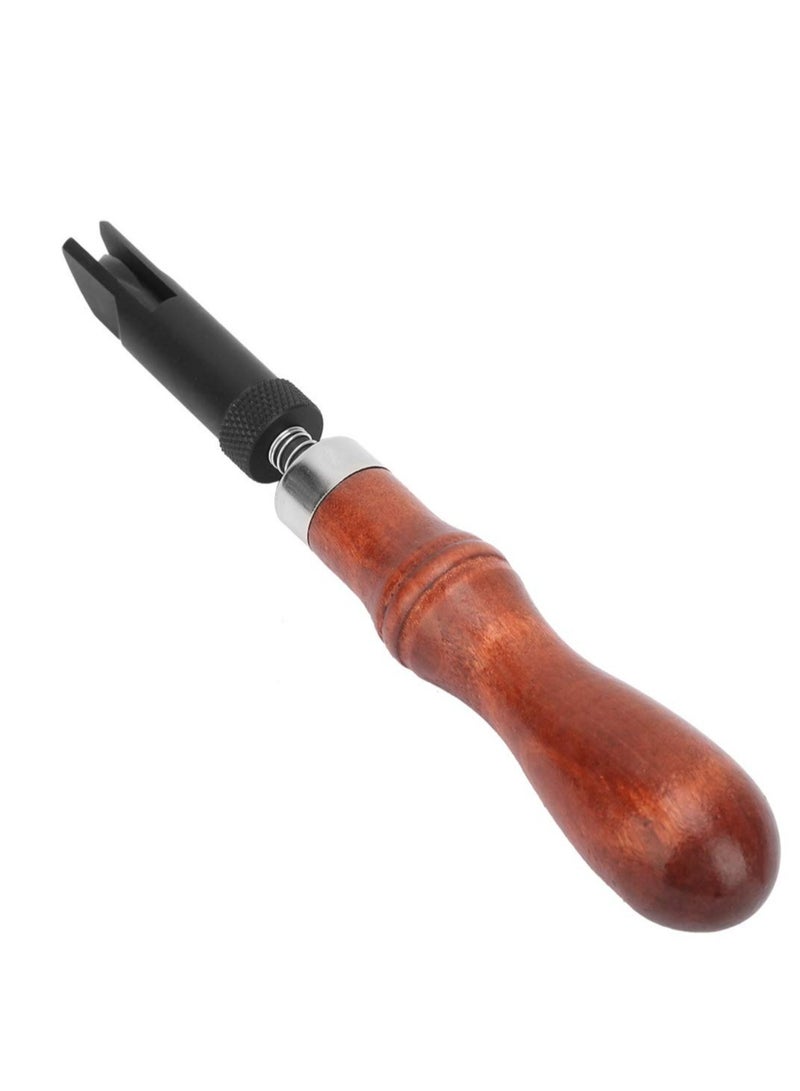 Excefore Leather Edge Beveler Tool, Wide Mouth Leathercraft Edge Skiving Beveler, Leather Craft Gouge Tools, with Wooden Handle Groover V Type Gouge, for DIY  Leather Crafting Working Tools - Image 4