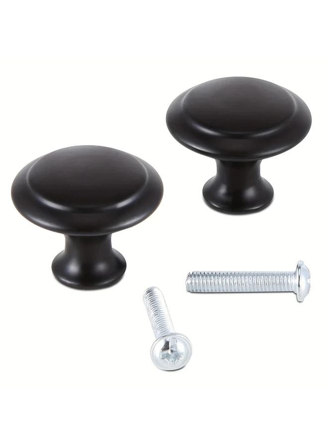 30 قطعة من مقابس الخزانة السوداء مقاس 1 بوصة - مقابس أدراج مستديرة من سبيكة الزنك لمطبخ وخزانة الملابس - Image 2