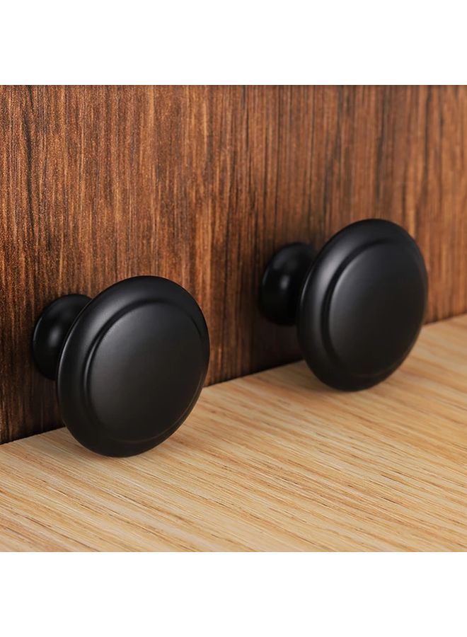 30 قطعة من مقابس الخزانة السوداء مقاس 1 بوصة - مقابس أدراج مستديرة من سبيكة الزنك لمطبخ وخزانة الملابس - Image 5