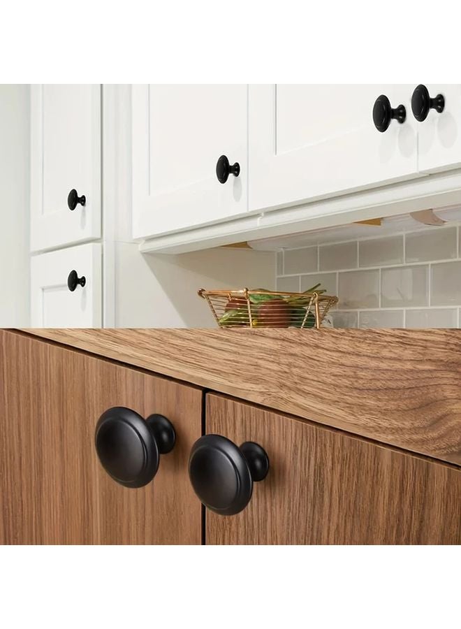 30 قطعة من مقابس الخزانة السوداء مقاس 1 بوصة - مقابس أدراج مستديرة من سبيكة الزنك لمطبخ وخزانة الملابس - Image 4