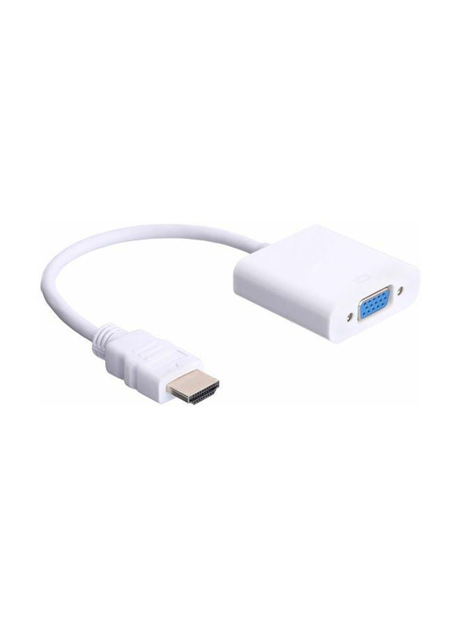 NIBEMINENT HDMI To VGA With Audio Adapter White 