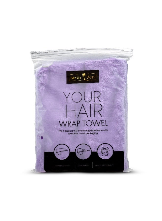 القيلولة زين منشفة شعر إيستا زين المصنوعة من القطن الخالص بنسبة 100% للنساء والأطفال، فائقة الامتصاص، سريعة الجفاف، عمامة مضادة للتجعد مع زر سهل الاستخدام، ناعمة وخفيفة الوزن (أزرق داكن وأرجواني) (طقم من قطعتين) - Image 4