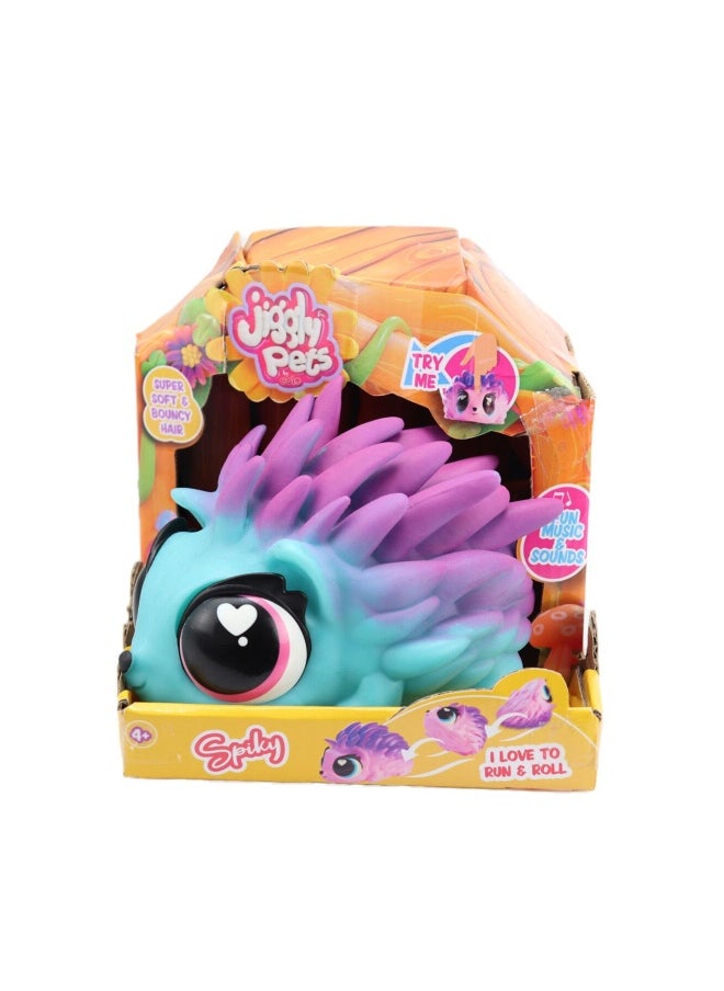 Jiggly Pets Jiggly Pets Spiky the Hedgehog Toy with Sound (18 cm, Blue/Pink)  - Image 1