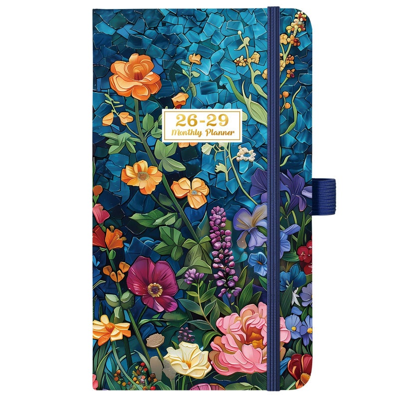 Journaltastic 2026-2028 Pocket Planner/Calendar - 3 Year Monthly Planner 2026-2028, January 2026 - December 2028(36 Months), 6.3" x 3.7", Monthly Planner with Inner Pocket, Pen Holder & Elastic Closure - Colorful - Image 1