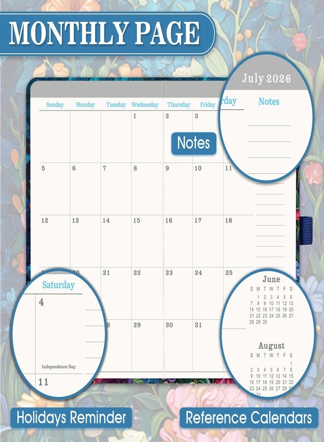 Journaltastic 2026-2028 Pocket Planner/Calendar - 3 Year Monthly Planner 2026-2028, January 2026 - December 2028(36 Months), 6.3" x 3.7", Monthly Planner with Inner Pocket, Pen Holder & Elastic Closure - Colorful - Image 3