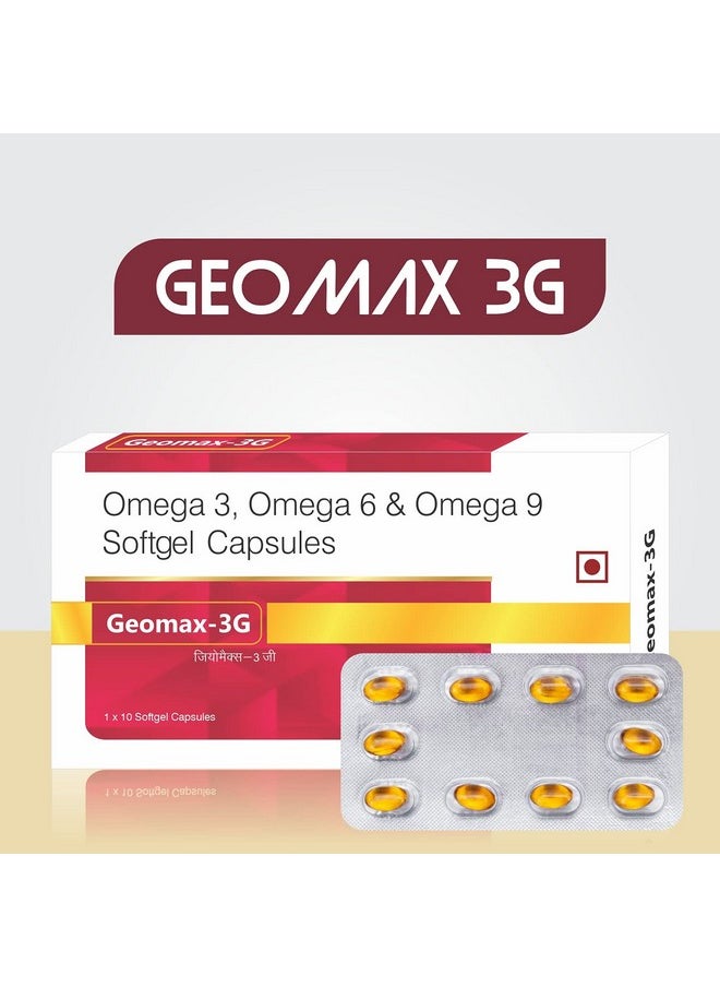Geomax Omega 3, Omega 6 And Omega 9 Softgel Capsules 10 Capsules Each (Pack Of 3)
