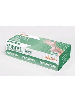 Zalcoon ZALCOON Vinyl  Clear Gloves Powder Free 4 Mil  (1 Pack x 100 Pieces)  - Image 1