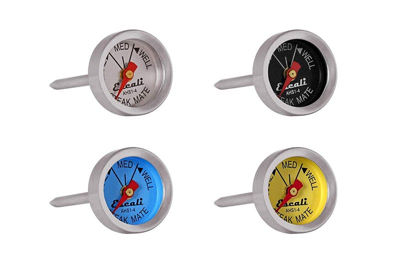 Escali AHS1-4 Easy Read Mini Steak Thermometer Set, Dial Reads Rare, Medium & Well, Dishwasher Safe, Silver - Image 1