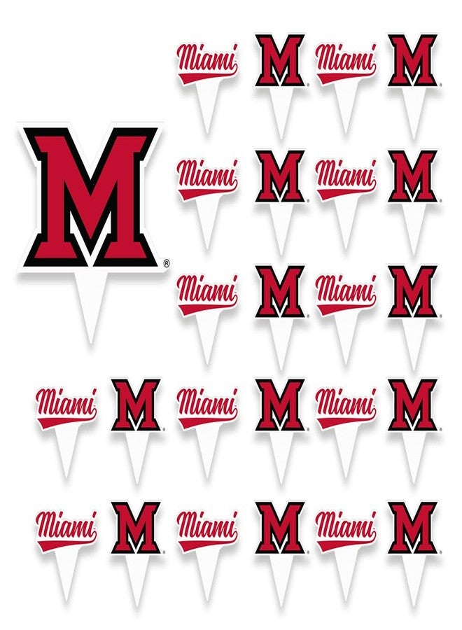 Desert Cactus Miami Ohio RedHawks Food Picks, Cupcake Toppers, 25 pcs - Image 2