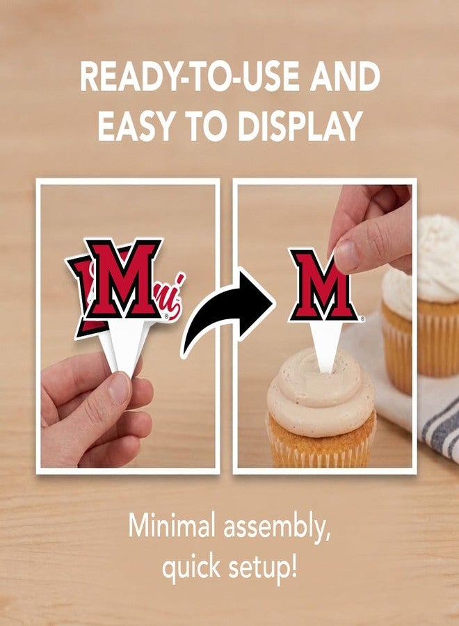 Desert Cactus Miami Ohio RedHawks Food Picks, Cupcake Toppers, 25 pcs - Image 3