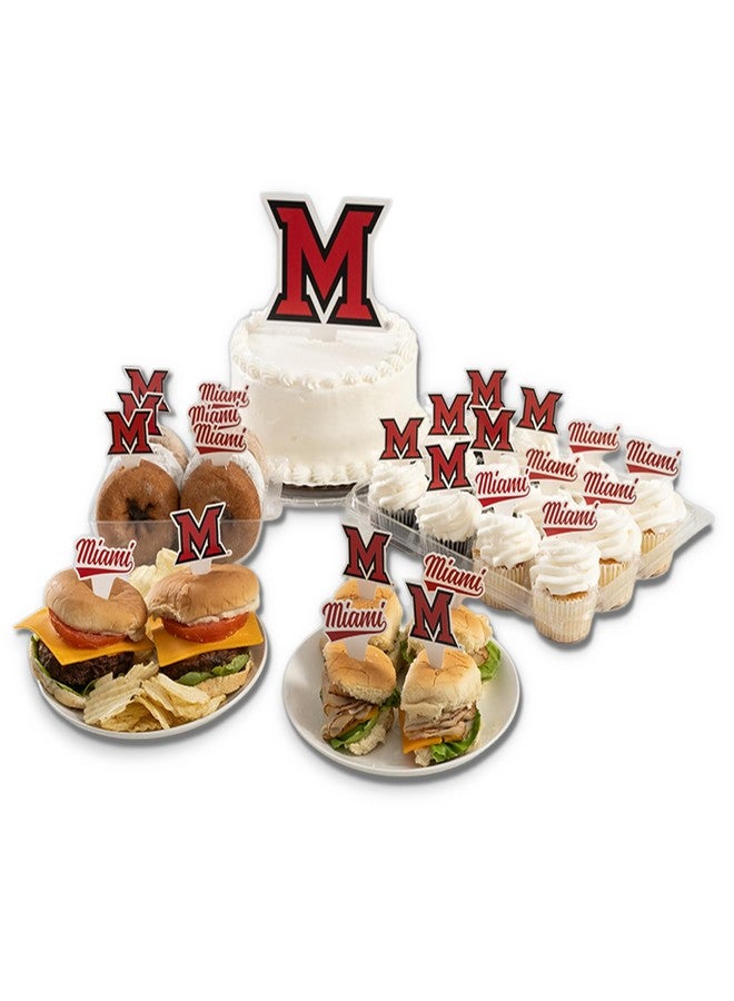 Desert Cactus Miami Ohio RedHawks Food Picks, Cupcake Toppers, 25 pcs - Image 1