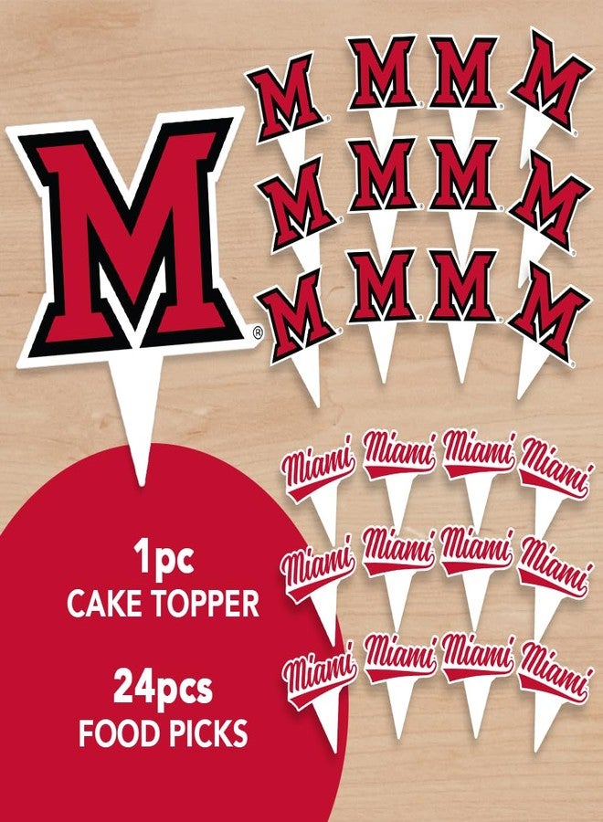 Desert Cactus Miami Ohio RedHawks Food Picks, Cupcake Toppers, 25 pcs - Image 5
