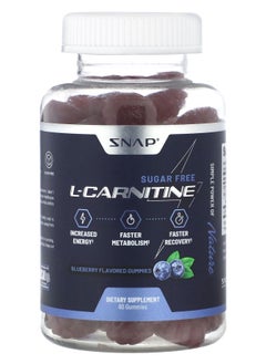 SNAP SUPPLEMENTS LCarnitine Gummies Sugar Free Blueberry 60 Gummies 