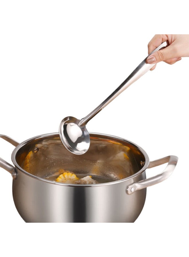 Dipple 304 Stainless Steel Soup Ladle, Hot Pot Ladle, Strainer Ladle, Two-Piece Set, Thickened, Extended, One-Piece Molding, Long-Handled Spoon - Image 3